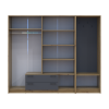 Drehtürenschrank Doros Rondi mit Kleiderstange Artisan Eiche/Graphitgrau 4 Türen 220x52x195 (42005293)