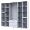 Kleiderschrank Doros Gelar Weiß 4 Türen mit 2 offenen Regalböden 231,4x49,5x203,4 (42005039)