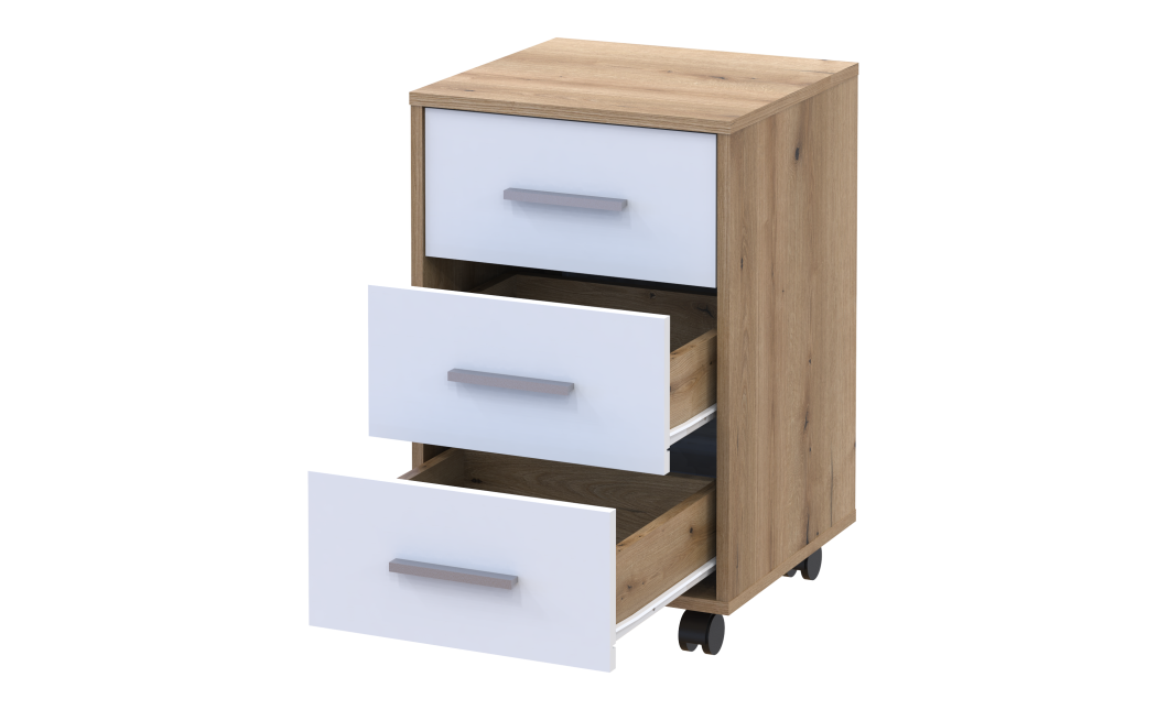 Rollcontainer Doros T3 Ewok Eiche Weiß 43x42x66,4 (41901068)
