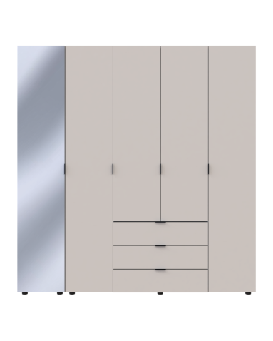 Kleiderschrank Doros Gelar Kaschmir 4 Türen mit Spiegel 194x49,5x203,4 (80737659)