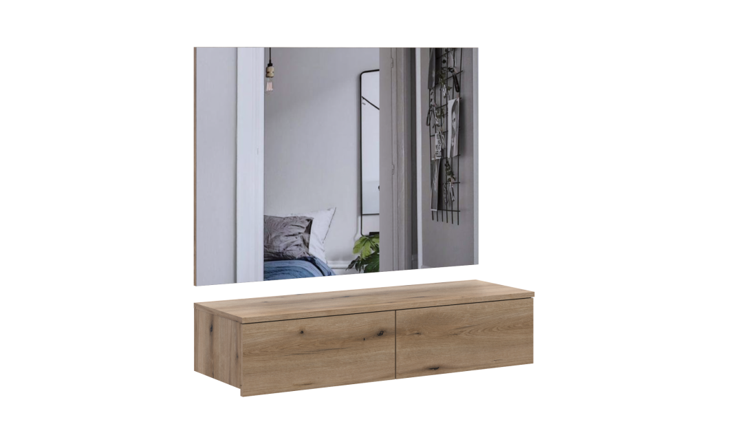 Möbelset Doros Levia mit Spiegel Ewok Eiche 100x32x100 (42005239)