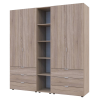 Kleiderschrank Doros Gelar Sonoma Eiche 2+2 Türen mit offenem Regal 193,2x49,5x203,4 (42005044)