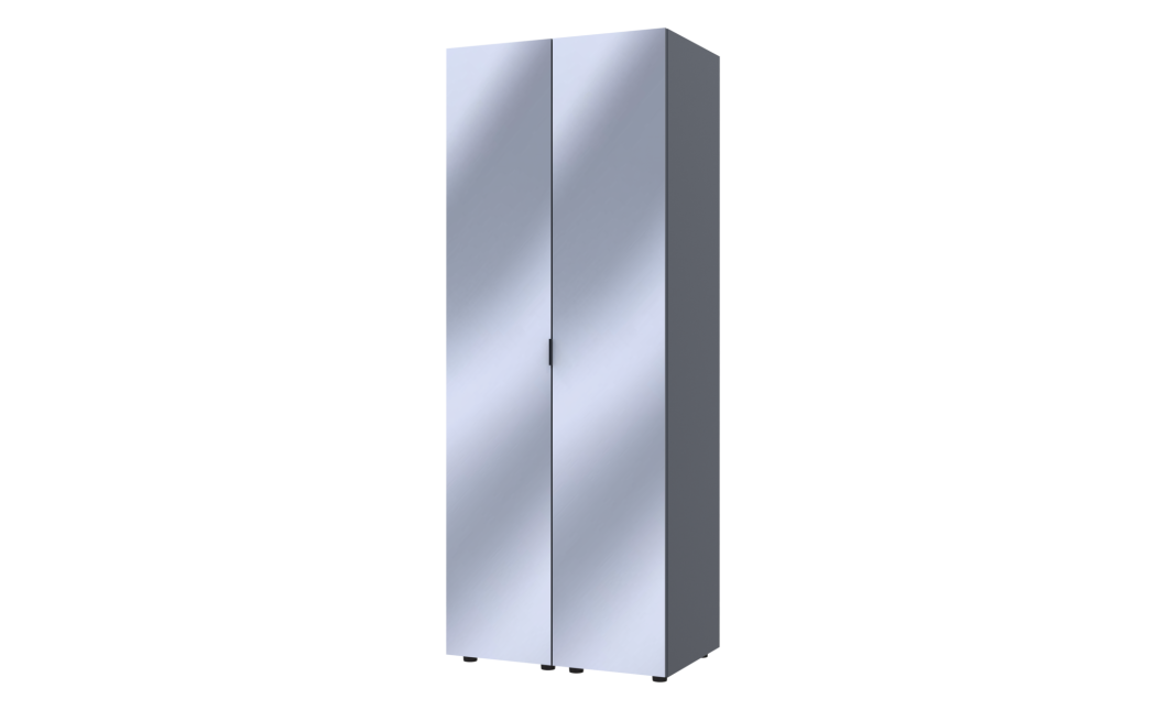 Kleiderschrank Set Doros Gelar Graphitgrau mit 2 Spiegeln 78x49,5x203,4 (42002164)