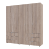 Kleiderschrank Doros Gelar Set mit Drehtüren Sonoma Eiche 2+3 Türen 193,7x49,5x203,4 (42002122)