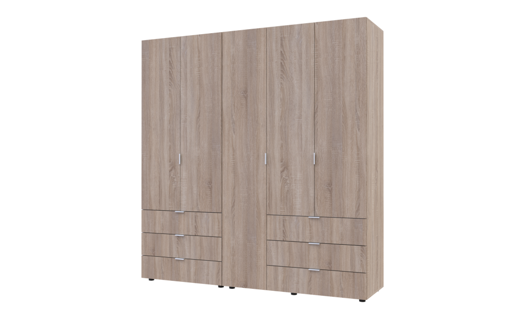 Kleiderschrank Doros Gelar Set mit Drehtüren Sonoma Eiche 2+3 Türen 193,7x49,5x203,4 (42002122)