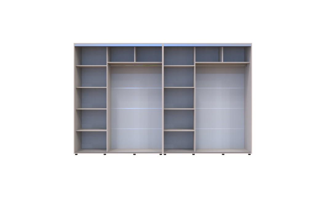 Kleiderschrank Doros Sigma Slim Schiebetüren Kaschmir 2+2 Türen 340x60x214.4 (42005615)