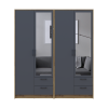 Kleiderschrank mit Spiegel Doros Rondi Artisan Eiche/Graphit 2+2 Türen 164x52x195 (42005689)