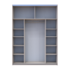 Kleiderschrank Doros G-Caiser Schiebetüren Kaschmir/Schwarz Glas 2 Türen 180x60x240 (42005323)