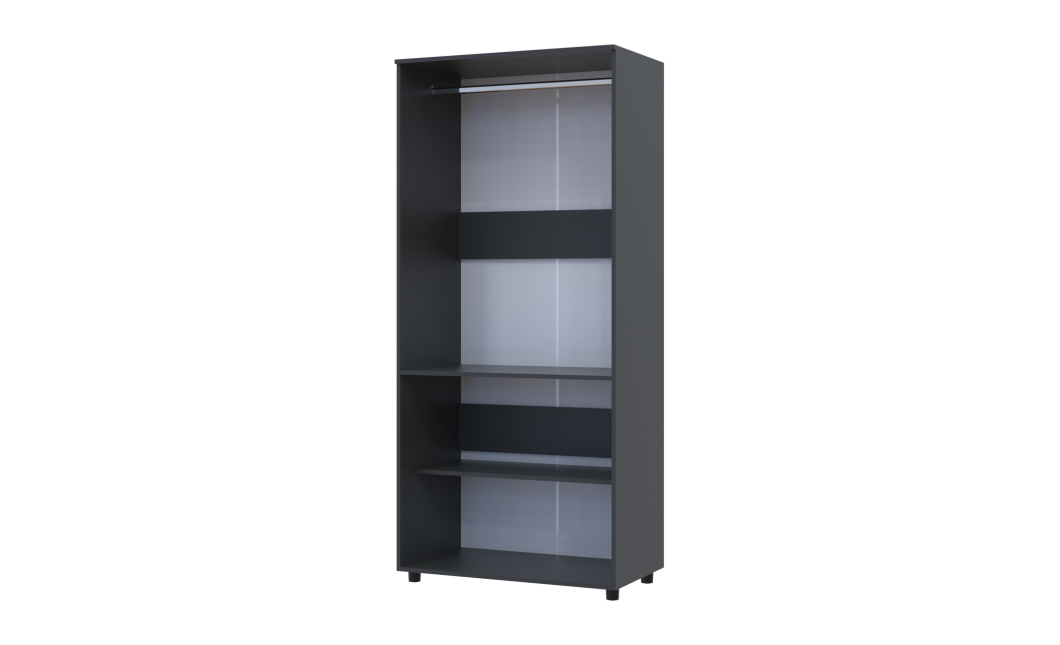 Kleiderschrank Doros Thorn Anthrazit 2 Türen Kleiderstange 90x51,6x200 (44900443)