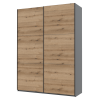 Kleiderschrank Doros G-Caiser Schiebetüren Graphitgrau Ewok Eiche 2 Türen 180x60x240 (42005014)