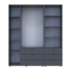 Kleiderschrank Doros Gelar Graphitgrau 3 Türen Säulenschrank 176,2x49,5x203,4 (42005169)