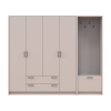 Drehtürenschrank Doros Rondi mit Kleiderstange Kaschmir 4 Türen 220x52x195 (42005393)