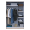 Kleiderschrank Doros Austin mit Drehtüren Weiß 135x51x205 (80737167)