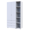 Kleiderschrank Doros Gelar Weiß 2 Türen mit offenem Regal 115,7x49,5x203,4 (42005029)