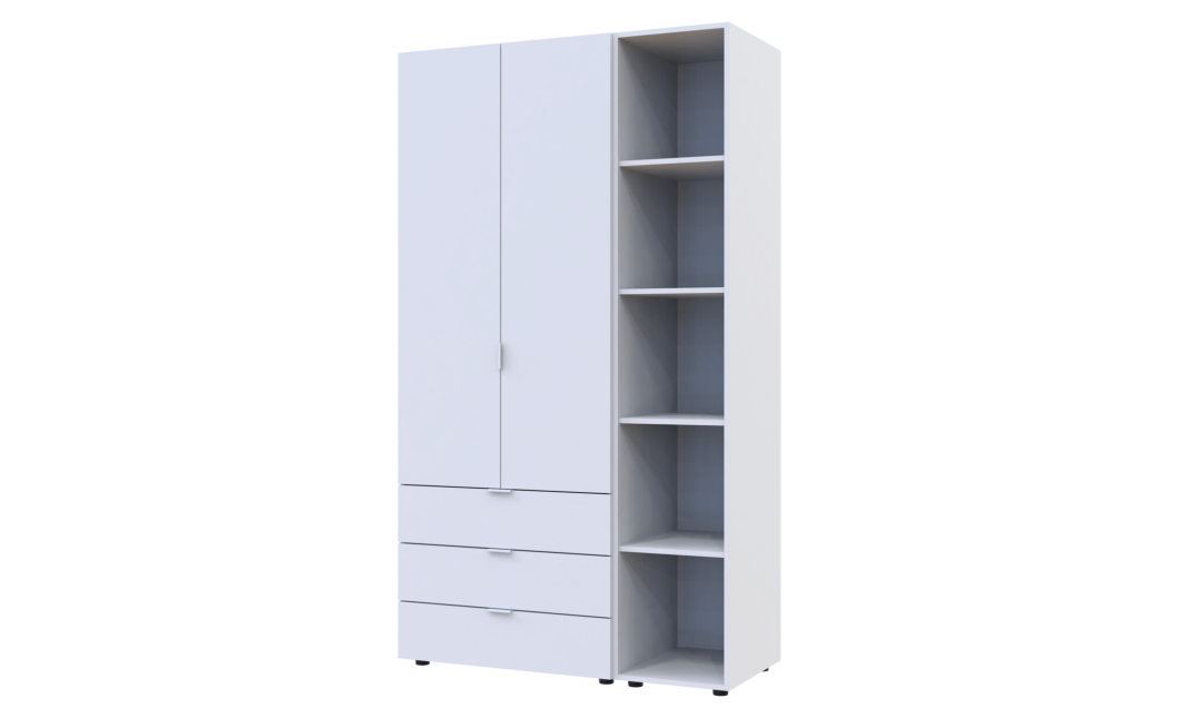Kleiderschrank Doros Gelar Weiß 2 Türen mit offenem Regal 115,7x49,5x203,4 (42005029)