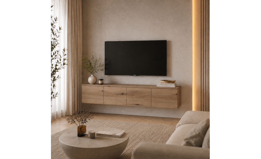 TV-Board Doros Levia Ewok Eiche 4 Türen 160x35x33 (41516094)