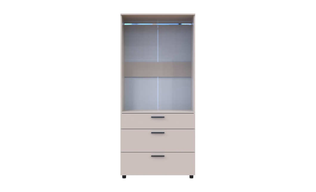 Kleiderschrank Doros Thorn Kaschmir 2 Türen 3 Schubladen Kleiderstange 90x51,6x200 (44900449)
