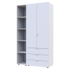 Kleiderschrank Doros Gelar Weiß 2 Türen mit offenem Regal 115,7x49,5x203,4 (42005029)