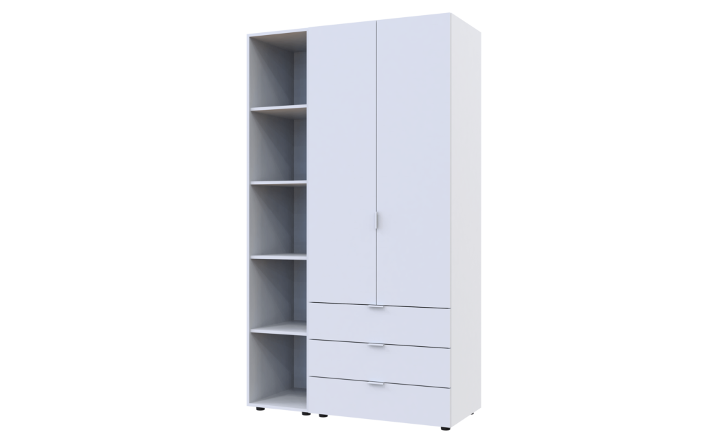 Kleiderschrank Doros Gelar Weiß 2 Türen mit offenem Regal 115,7x49,5x203,4 (42005029)