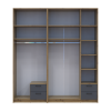 Kleiderschrank mit Spiegel und Aufsatz Doros Rondi Artisan Eiche/Graphit 2+3 Türen 203x52x236 (42005703)