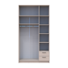 Kleiderschrank Doros Rondi mit Drehtüren mit Oberschrank und Spiegel Kaschmir 3 Türen 121x52x236 (80738475)