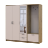 Drehtürenschrank Doros Rondi mit Kleiderstange und Spiegel Artisan Eiche/Kaschmir 3 Türen 181x52x195 (42005282)