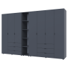Kleiderschrank Doros Gelar Graphitgrau 3+4 Türen mit offenem Regal 309,4x49,5x203,4 (42005062)