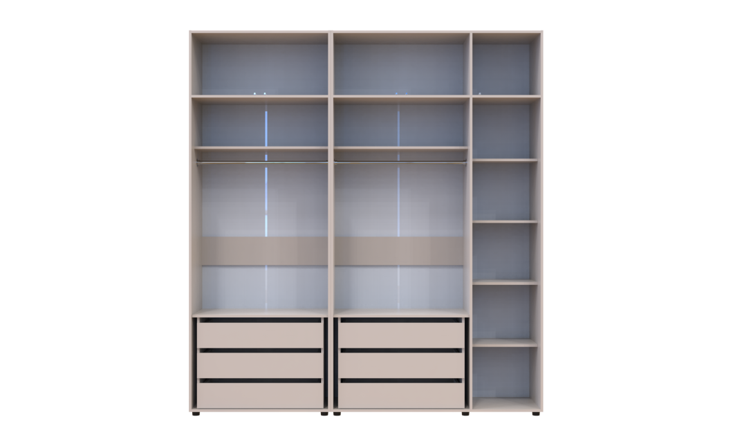 Kleiderschrank mit Schubladen und Aufsatz Doros Kasper Kaschmir 2+3 Türen 225x48x245 (42005554)