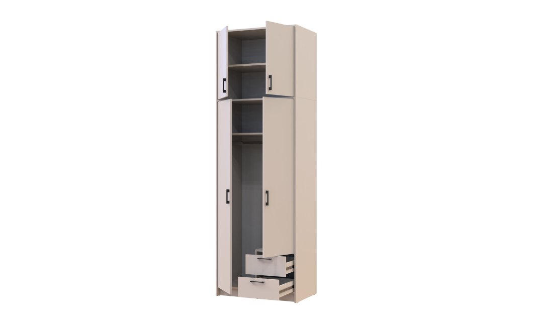 Kleiderschrank Doros Rondi mit Drehtüren mit Oberschrank Kaschmir 2 Türen 82x52x260 (80738482)