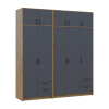 Kleiderschrank mit Aufsatz Doros Rondi Artisan Eiche/Graphit 2+3 Türen 203x52x236 (42005702)