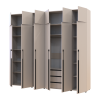 Kleiderschrank mit Schubladen, Regalen und Aufsatz Doros Kasper Kaschmir 3+3 Türen 270x48x245 (42005580)