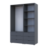 Kleiderschrank Doros Gelar Graphitgrau 2 Türen Säulenschrank 137,5x49,5x203,4 (42005168)