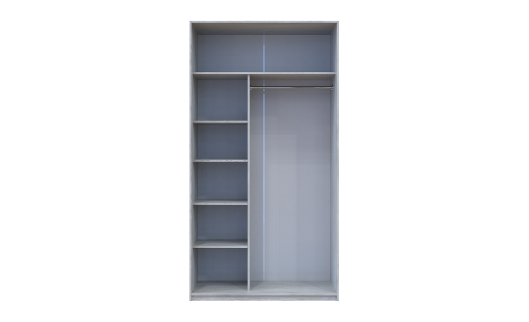 Kleiderschrank Doros City Light Natti Luc Schiebetüren mit Spiegel 150x45x225 (80736516)