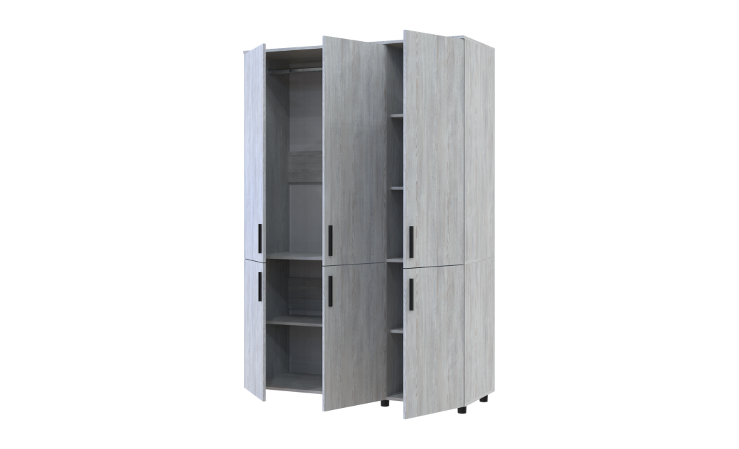 Kleiderschrank Doros Thorn Natti Kiefer 3 Türen Kleiderstange 135x51,6x200 (44900479)