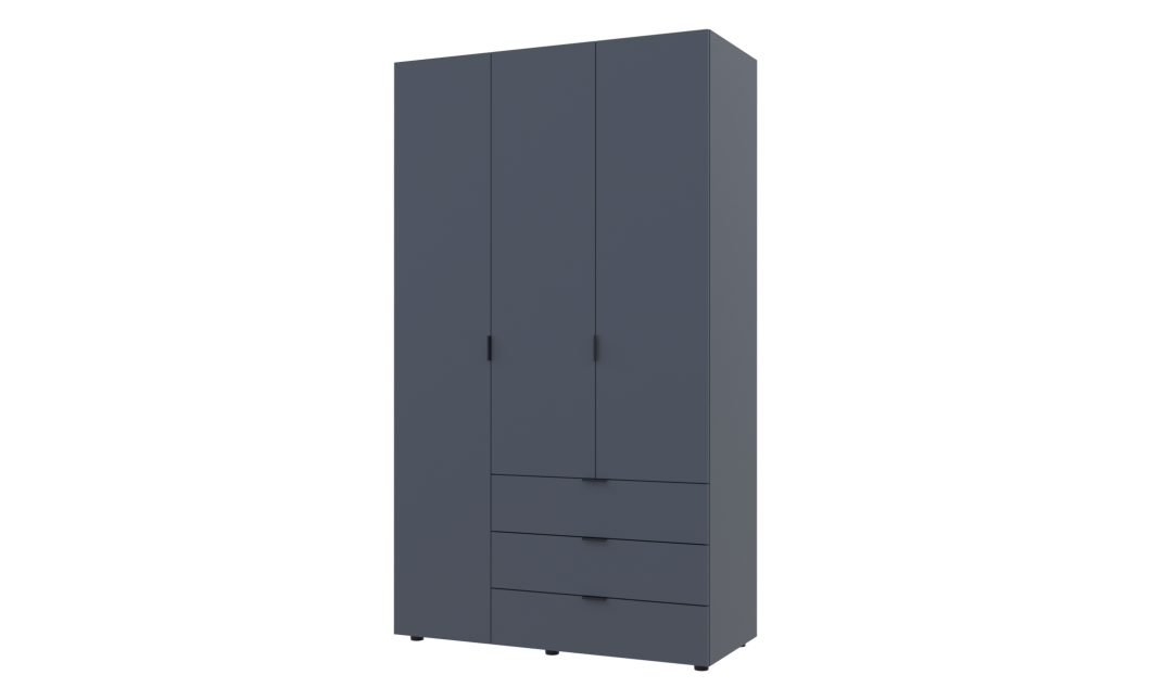 Kleiderschrank Doros Gelar mit Drehtüren Graphitgrau 3 Türen 116,2x49,5x203,4 (80737074)
