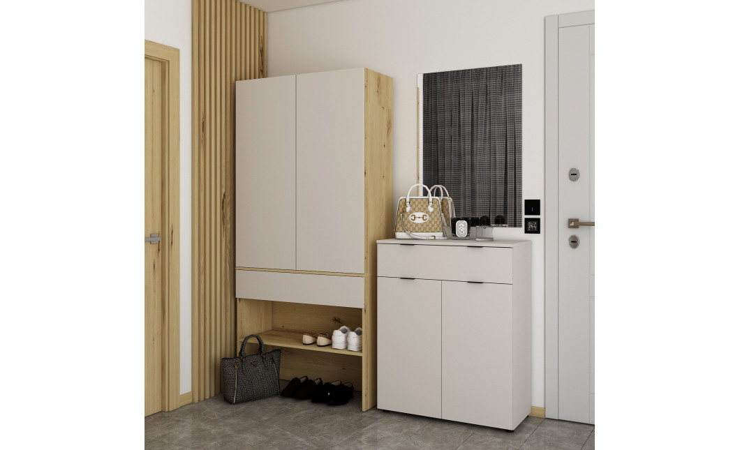 Kommode Doros Ron 2 Kaschmir 2 Türen 1 Schublade 80x38x100 (41516044)