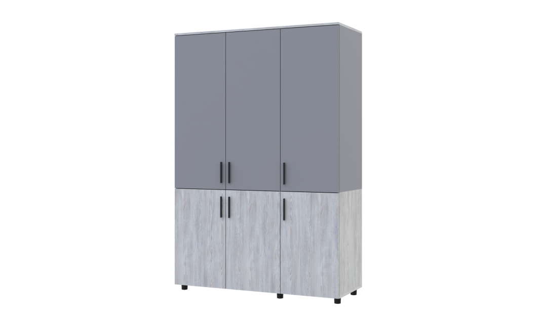 Kleiderschrank Doros Thorn Natti Kiefer/Grau 3 Türen Böden 135x51,6x200 (44900512)