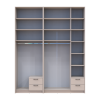 Kleiderschrank mit Spiegel und hohem Aufsatz Doros Rondi Kaschmir 2+3 Türen 203x52x260 (42005643)