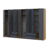 Kleiderschrank Doros Rondi Artisan Eiche/Graphit 3+4 Türen 281x52x195 (42005696)