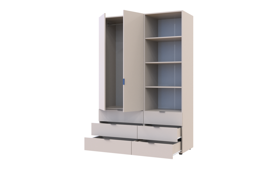Kleiderschrank Doros Gelar Kaschmir 2 Türen Säulenschrank 137,5x49,5x203,4 (42005174)