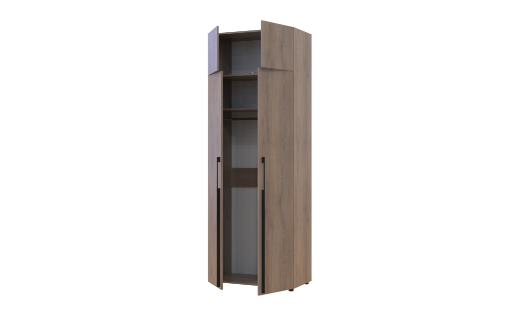Kleiderschrank mit Aufsatz Doros Kasper Cremona Cannolo 2 Türen 90x50x245 (42005519)