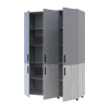 Kleiderschrank Doros Thorn Natti Kiefer/Grau 3 Türen Böden 135x51,6x200 (44900512)