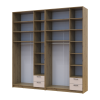 Kleiderschrank mit Spiegel und hohem Aufsatz Doros Rondi Artisan Eiche/Kaschmir 3+3 Türen 242x52x260 (42005683)