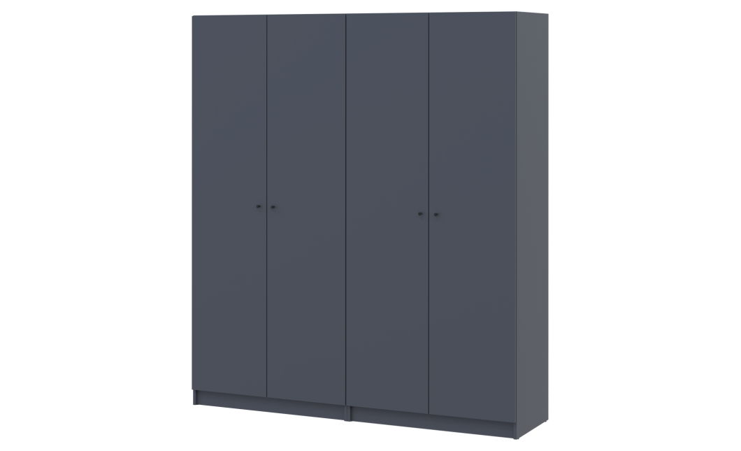 Kleiderschrank-Set Doros Promo Anthrazit 2+2 Türen Böden 180x48x204 (42005334)