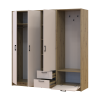Kleiderschrank Doros Rondi mit Kleiderstange Artisan Eiche/Kaschmir 3 Türen 181x52x195 (42005280)