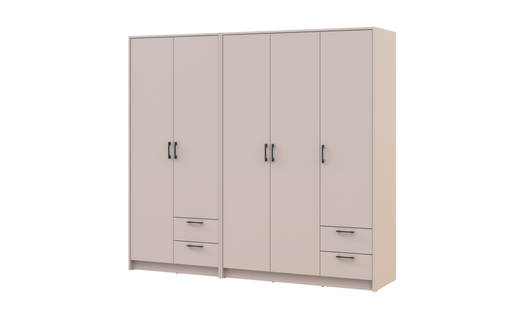 Kleiderschrank Doros Rondi Kaschmir 2+3 Türen 203x52x195 (42005618)