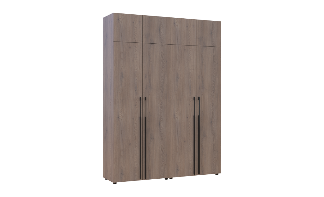 Kleiderschrank mit Schubladen und Aufsatz Doros Kasper Cremona Cannolo 2+2 Türen 180x48x245 (42005543)