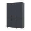 Kleiderschrank Doros Thorn Anthrazit 3 Türen Kleiderstange 135x51,6x200 (44900491)