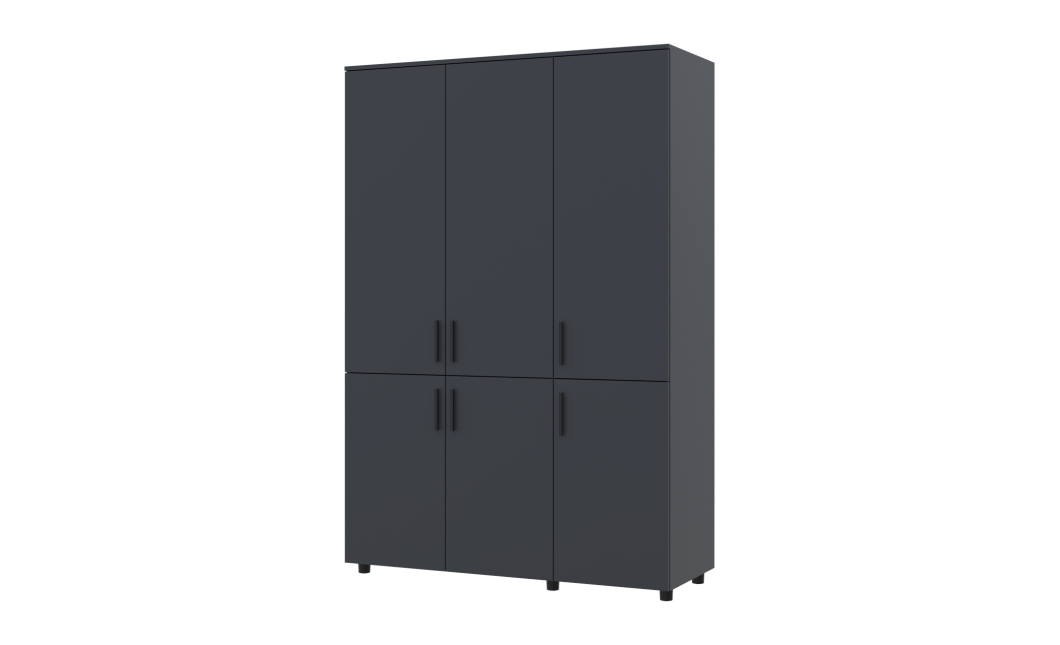 Kleiderschrank Doros Thorn Anthrazit 3 Türen Kleiderstange 135x51,6x200 (44900491)