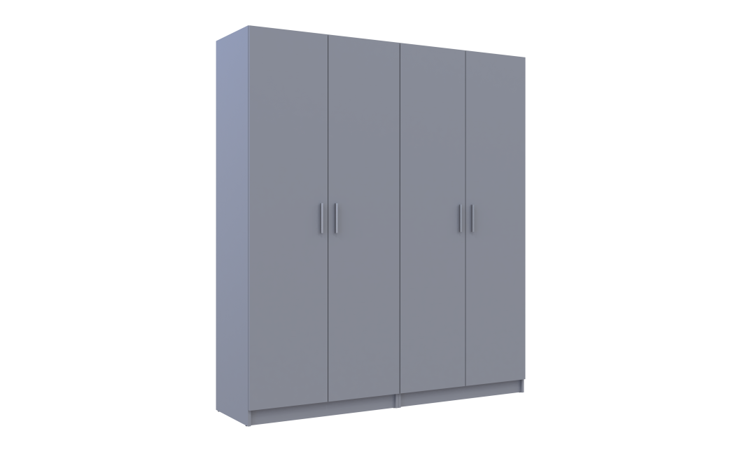 Kleiderschrank-Set Doros Promo Grau mit Regalen 2+2 Türen 180x48x204 (80737771)